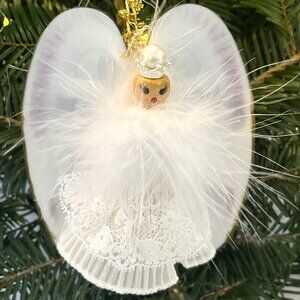 White Angel Christmas Ornament Handmade #3 NWT